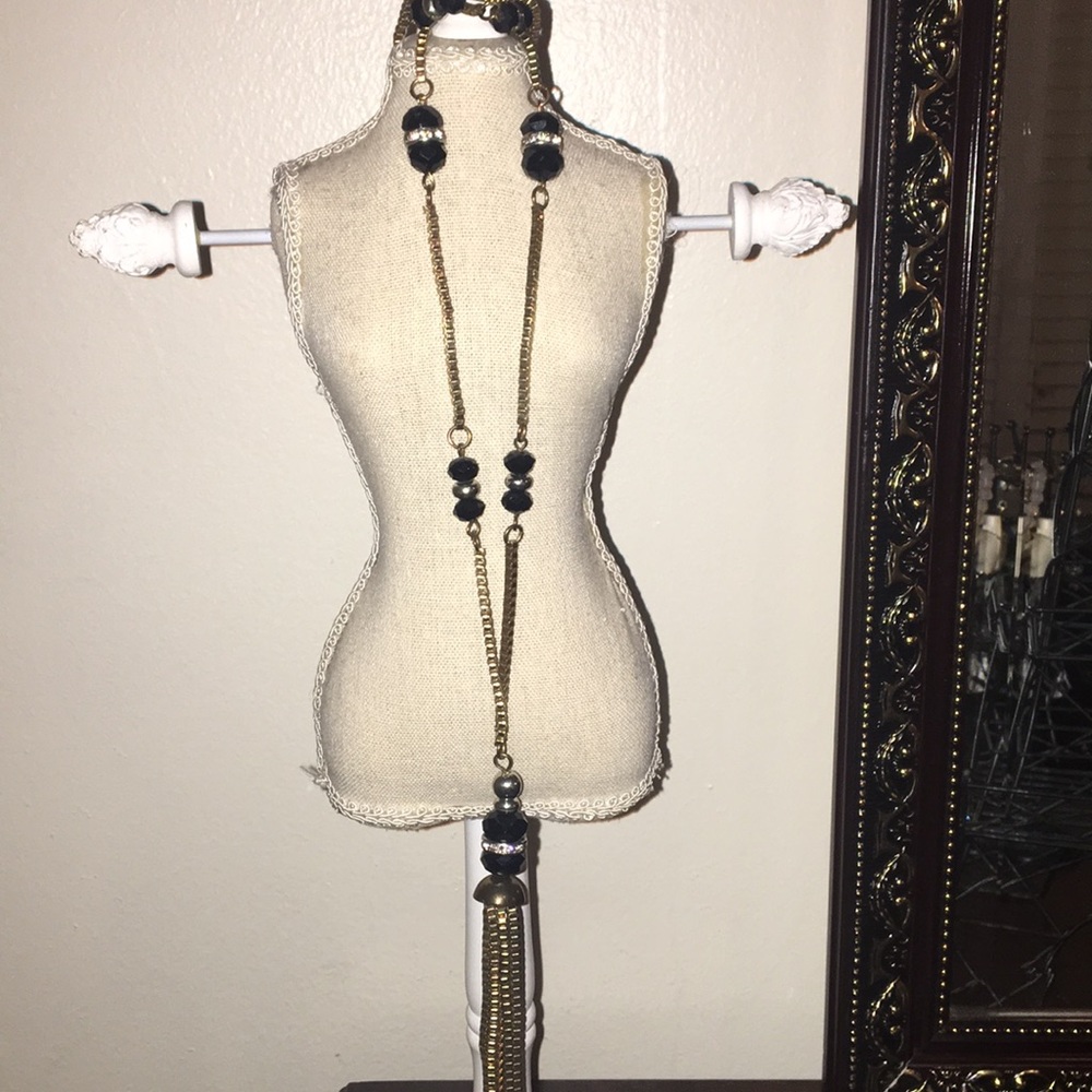 Silver-gold-black statement piece